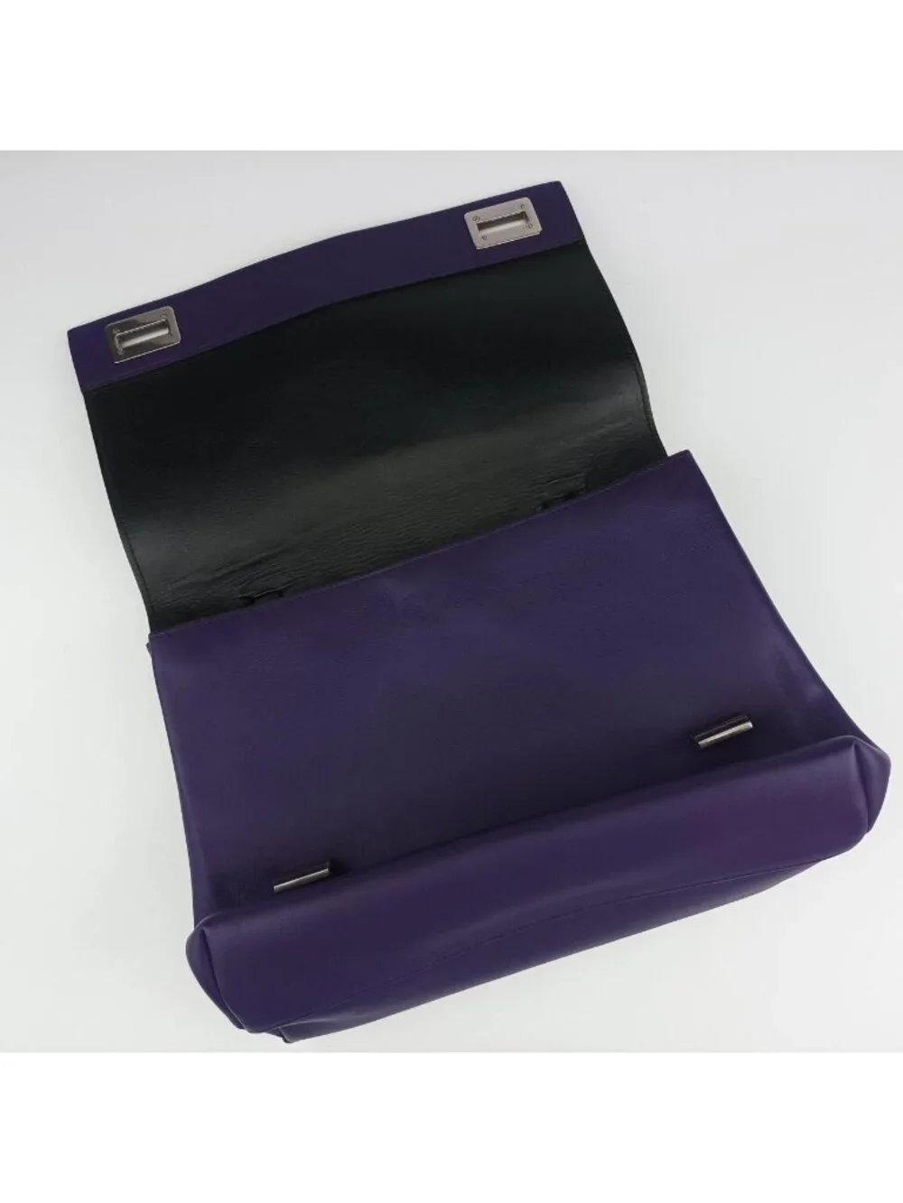 Prada Double Flap Chain Purple Leather 14
